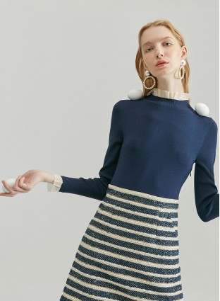 OMBRE KNIT DRESS (NAVY)