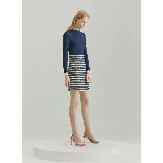 OMBRE KNIT DRESS (NAVY)