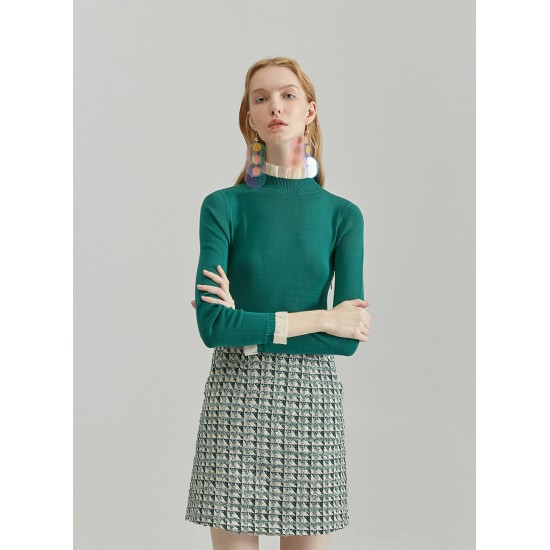 OMBRE KNIT DRESS (GREEN HOUNDSTOOTH)