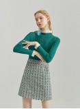 OMBRE KNIT DRESS (GREEN HOUNDSTOOTH)