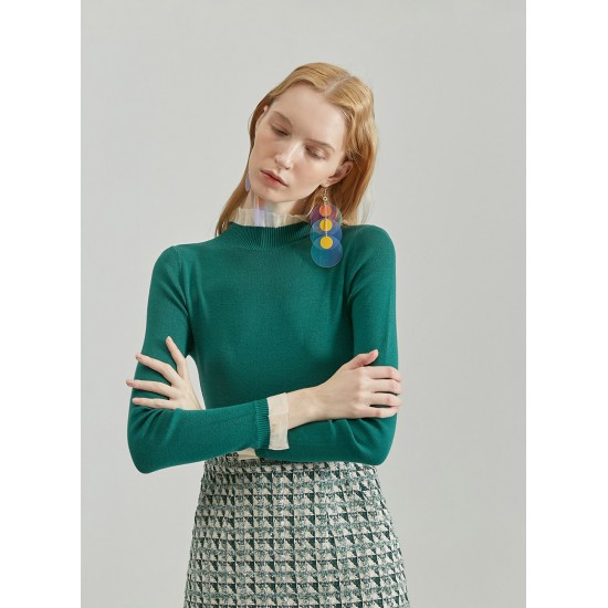 OMBRE KNIT DRESS (GREEN HOUNDSTOOTH)