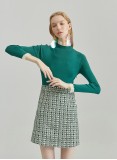 OMBRE KNIT DRESS (GREEN HOUNDSTOOTH)