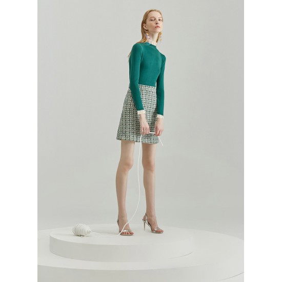 OMBRE KNIT DRESS (GREEN HOUNDSTOOTH)