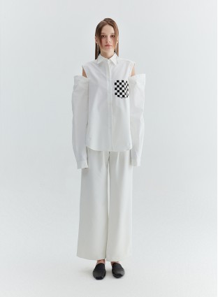 LIVIA CHECKERED SHIRT (WHITE)