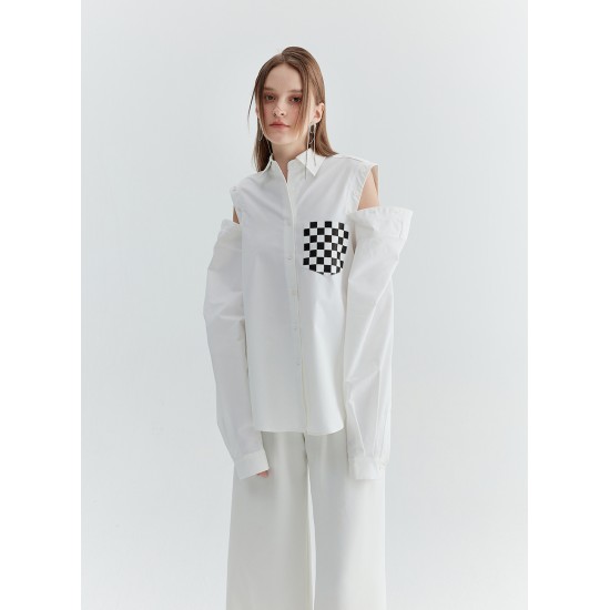 LIVIA CHECKERED SHIRT (WHITE)