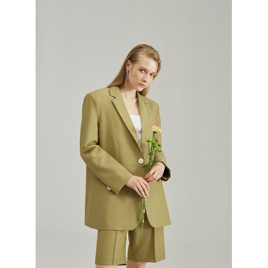 MACADAMIA BLAZER&SHORTS (PISTACHIO GREEN)