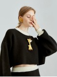 GIRAFFE KNIT TWO-PIECE (BLACK)