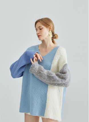 MELI KNIT JUMPER (BLUE & GREY)