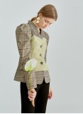 BENNY CHECKERED TOP & HAT (KHAKI)