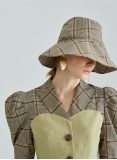 BENNY CHECKERED TOP & HAT (KHAKI)