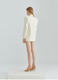 PUFF SLEEVE WOOL COAT (CREAM)