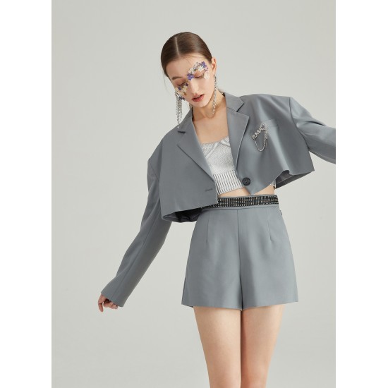 VIBES BLAZER TWO-PIECE (GREY)