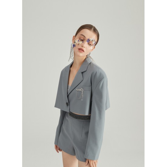 VIBES BLAZER TWO-PIECE (GREY)