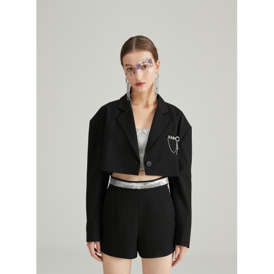 VIBES BLAZER TWO-PIECE (BLACK)