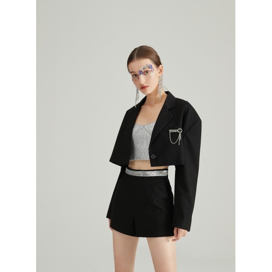 VIBES BLAZER TWO-PIECE (BLACK)