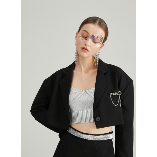 VIBES BLAZER TWO-PIECE (BLACK)