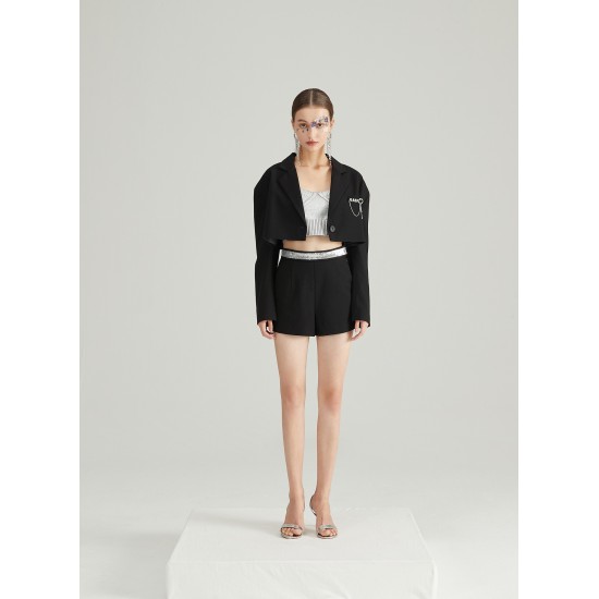 VIBES BLAZER TWO-PIECE (BLACK)