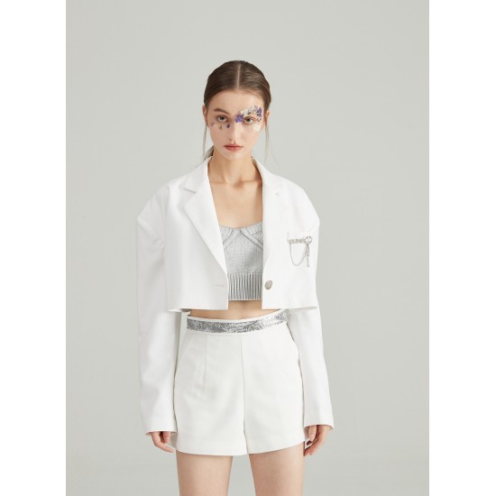 VIBES BLAZER TWO-PIECE (WHITE)