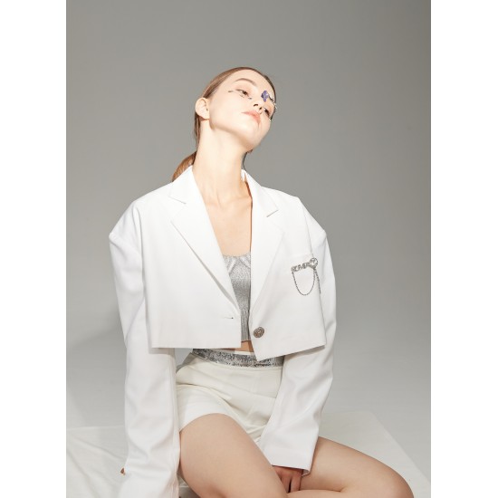 VIBES BLAZER TWO-PIECE (WHITE)