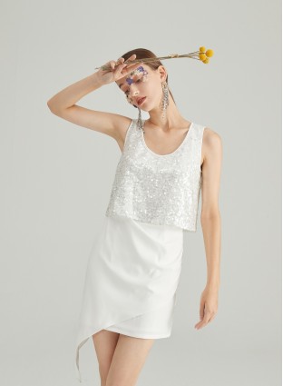 FLAKY ASHES DRESS (IVORY)