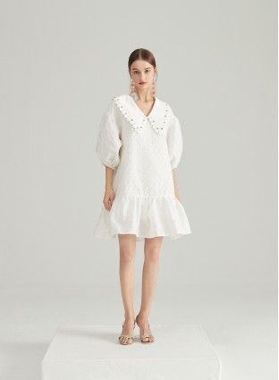 CLOVER FLARED DRESS (IVORY)