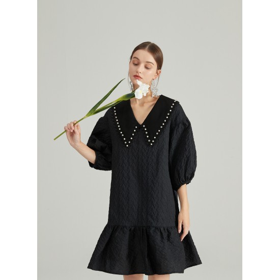 CLOVER FLARED DRESS (BLACK)