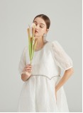 QASIM FLARED DRESS (WHITE)