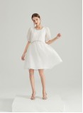 QASIM FLARED DRESS (WHITE)