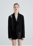 JADE CHAIN BLAZER (BLACK-ONE OUTFIT-TWO WAYS)