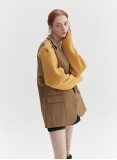 KNIT SLEEVE BLAZER (TAN)