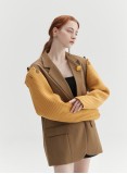 KNIT SLEEVE BLAZER (TAN)