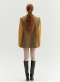 KNIT SLEEVE BLAZER (TAN)