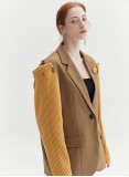 KNIT SLEEVE BLAZER (TAN)