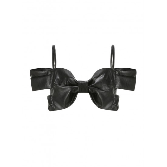 LEATHER BOWTIE BUSTIER (BLACK)