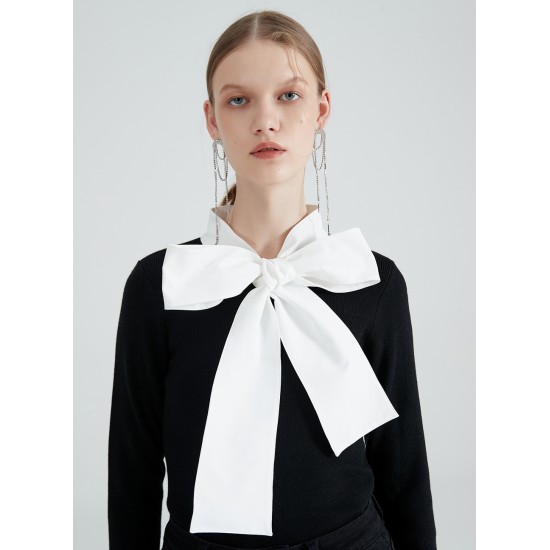 ANA BOWTIE KNIT (BLACK/WHITE)