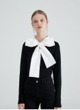 ANA BOWTIE KNIT (BLACK/WHITE)