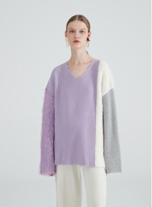 MELI KNIT JUMPER (LILAC&GREY)