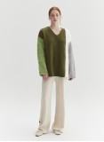 MELI KNIT JUMPER (GREEN&GREY)