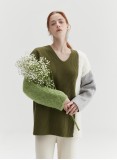 MELI KNIT JUMPER (GREEN&GREY)