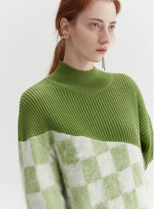 SINGER CHECKERED KNIT (GREEN)