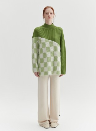 SINGER CHECKERED KNIT (GREEN)