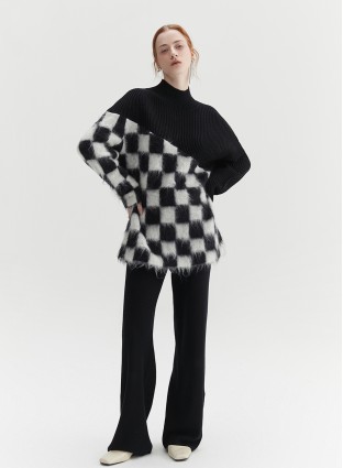 SINGER CHECKERED KNIT (BLACK)