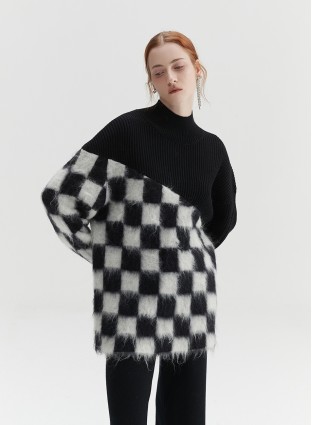 SINGER CHECKERED KNIT (BLACK)