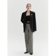 CHECKERED KNIT PANTS (BLACK AND WHITE)