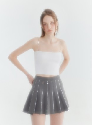 VELA PLEATED SKIRT (GREY)