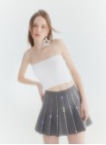 VELA PLEATED SKIRT (GREY)