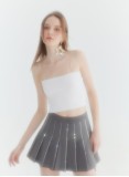 VELA PLEATED SKIRT (GREY)