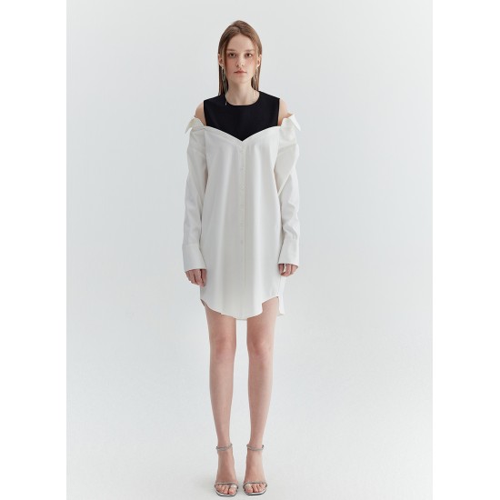 NORMA SHIRT DRESS (WHITE AND BLACK)