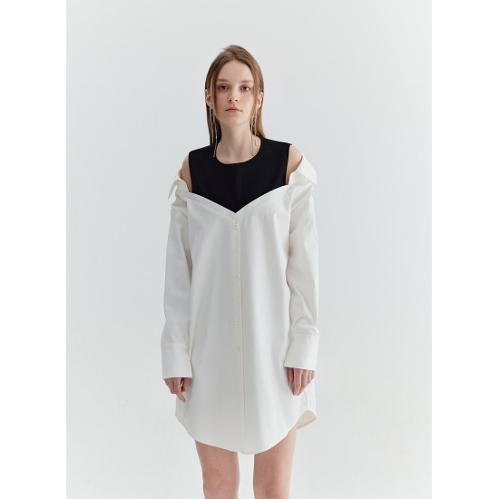 NORMA SHIRT DRESS (WHITE AND BLACK)