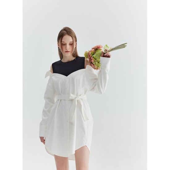 NORMA SHIRT DRESS (WHITE AND BLACK)